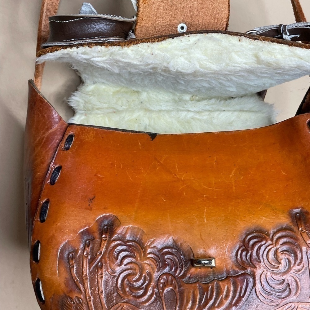 Brown Leather Stamped Novelty Western Cowgirl Cowboy Saddle Purse‌‌‌‌‌‌‌‌‌‌‌‌‌ - Picture 9 of 13